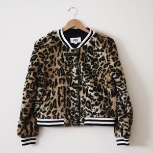 LEOPARD FUR BOMBER